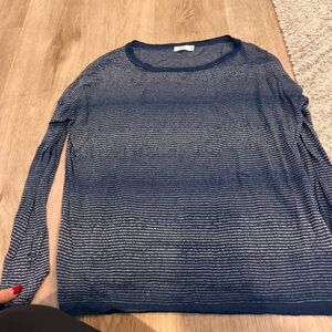 Vince blue striped rayon/linen sweater perfect lightweight size xs